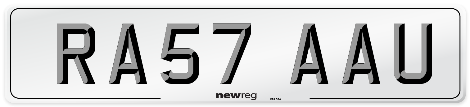 RA57 AAU Number Plate from New Reg